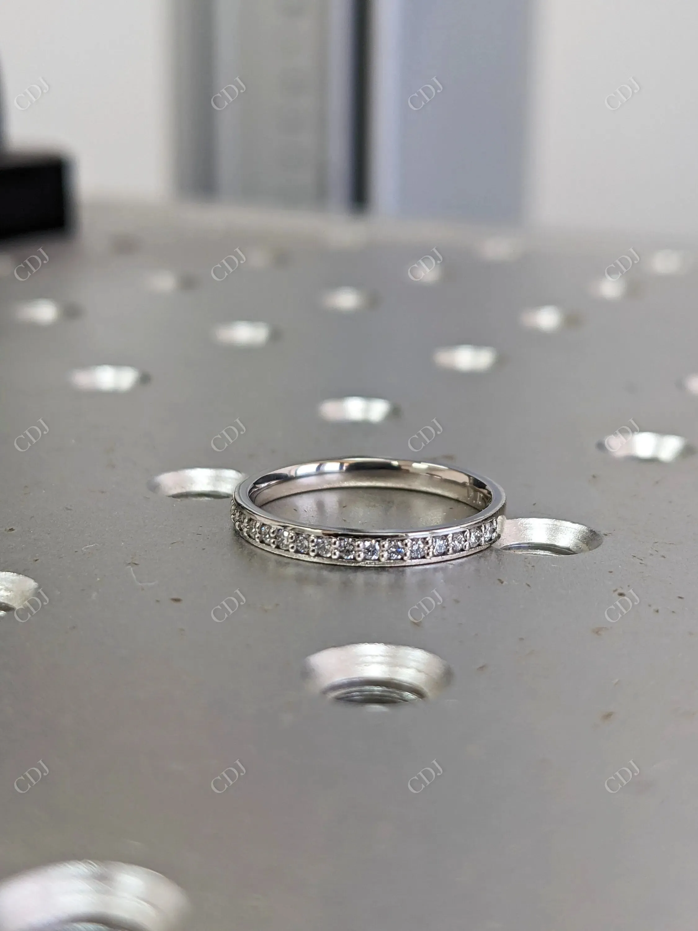 0.14CT Lab Grown Diamond 14K White Gold Minimalist Wedding Band