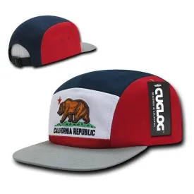 1 Dozen Cuglog California Republic Calflag 5 Panel Racer Caps Hats Wholesale Bulk