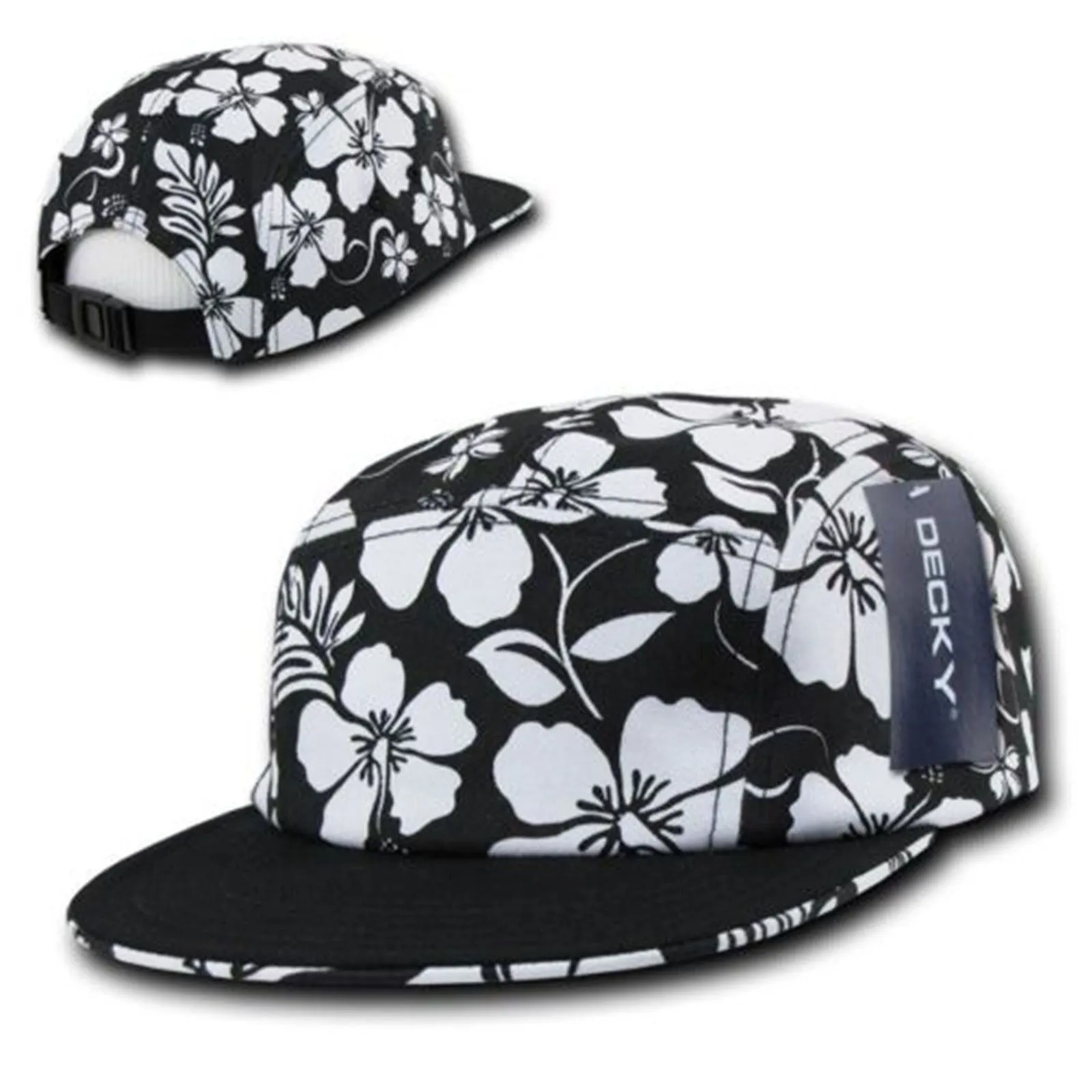 1 Dozen Decky Floral Hawaiian 5 Panel Racer Jockey Flat Bill Cap Hat Wholesale