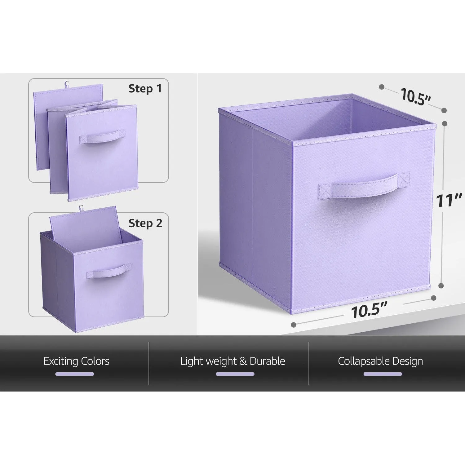 11" Cube Storage Bins (8 Pack Multi)