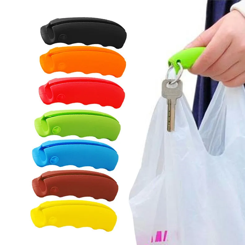 1Piece Random Color Bag Carrying Handle Tools Silicone Knob Relaxed Carry Shopping Handle Bag Clips Handler Kitchen Tools