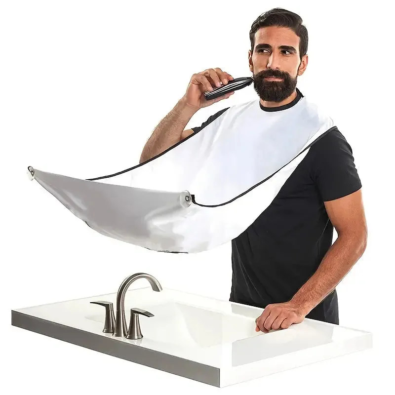 2-Pack: Beard Shave Apron Bib Trimmer Holder Rack