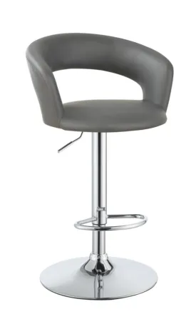 29" Adjustable Height Bar Stool Grey and Chrome