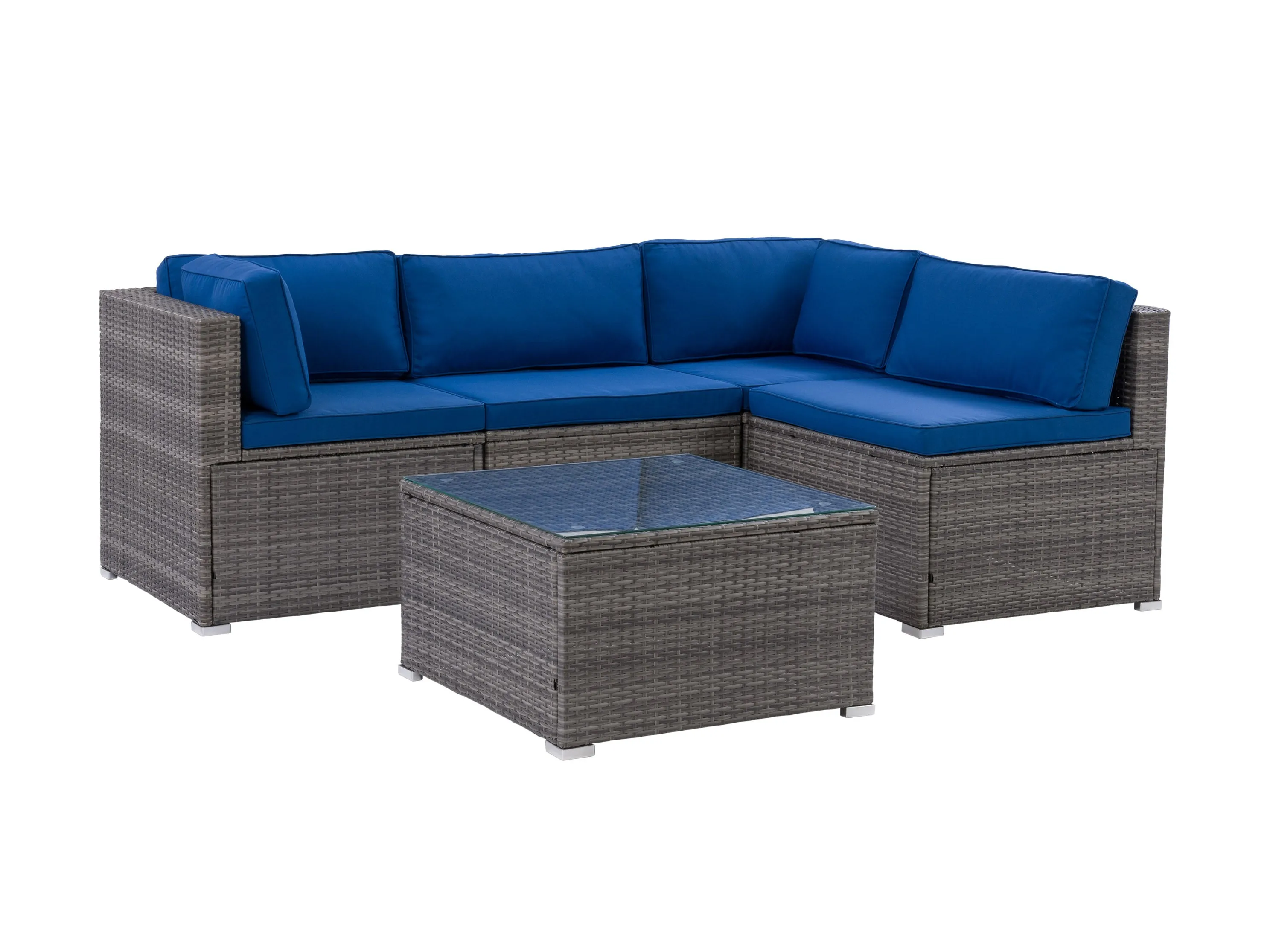 5-Piece Patio Wicker Sectional Set