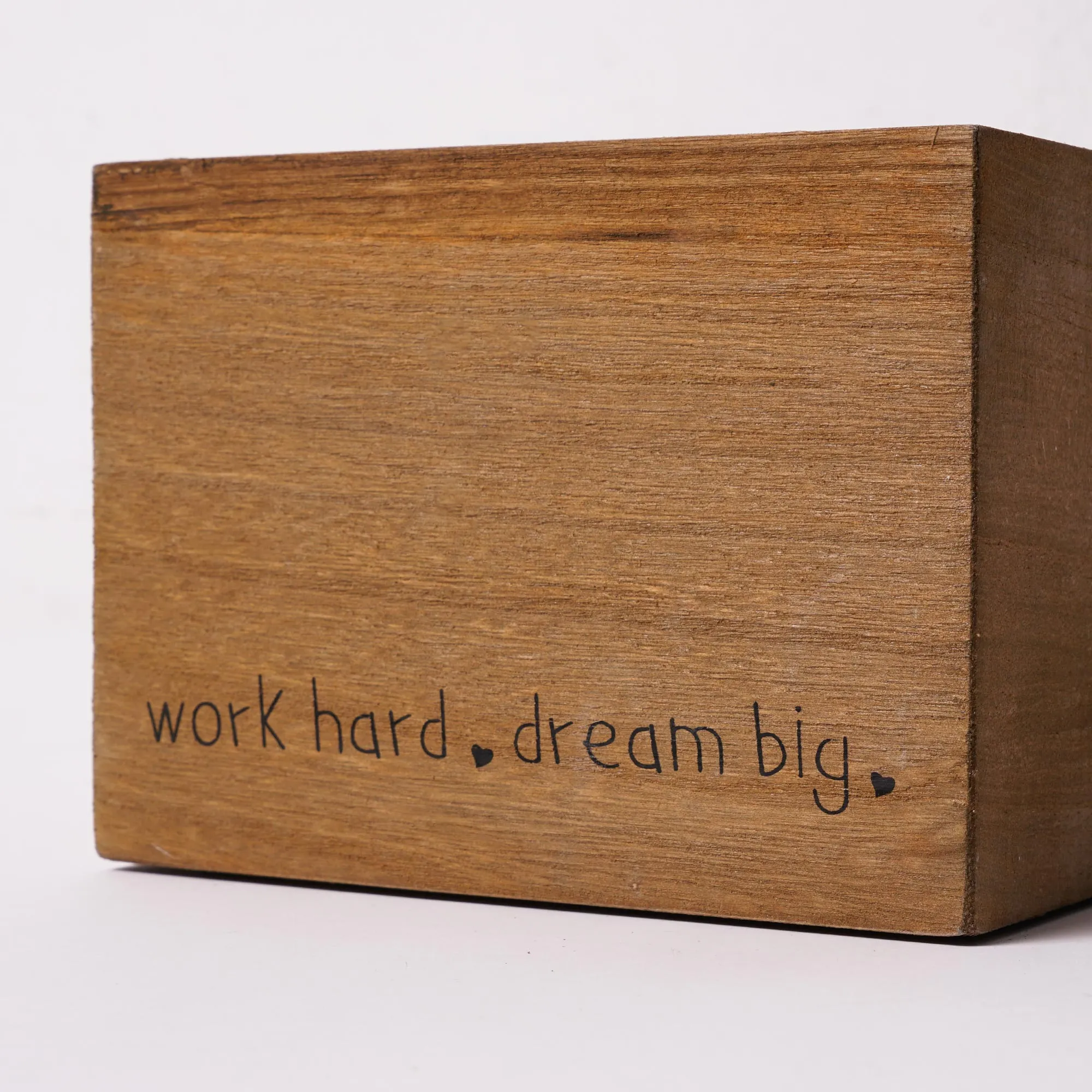 Addie Joy Work Hard, Dream Big 3-Opening  Desk Organizer - Wood Wash