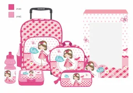 Atlas 5 in 1 Girl Trolley Set 16" Hello