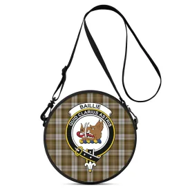 Baillie Dress Tartan Round Satchel Bags with Family Crest