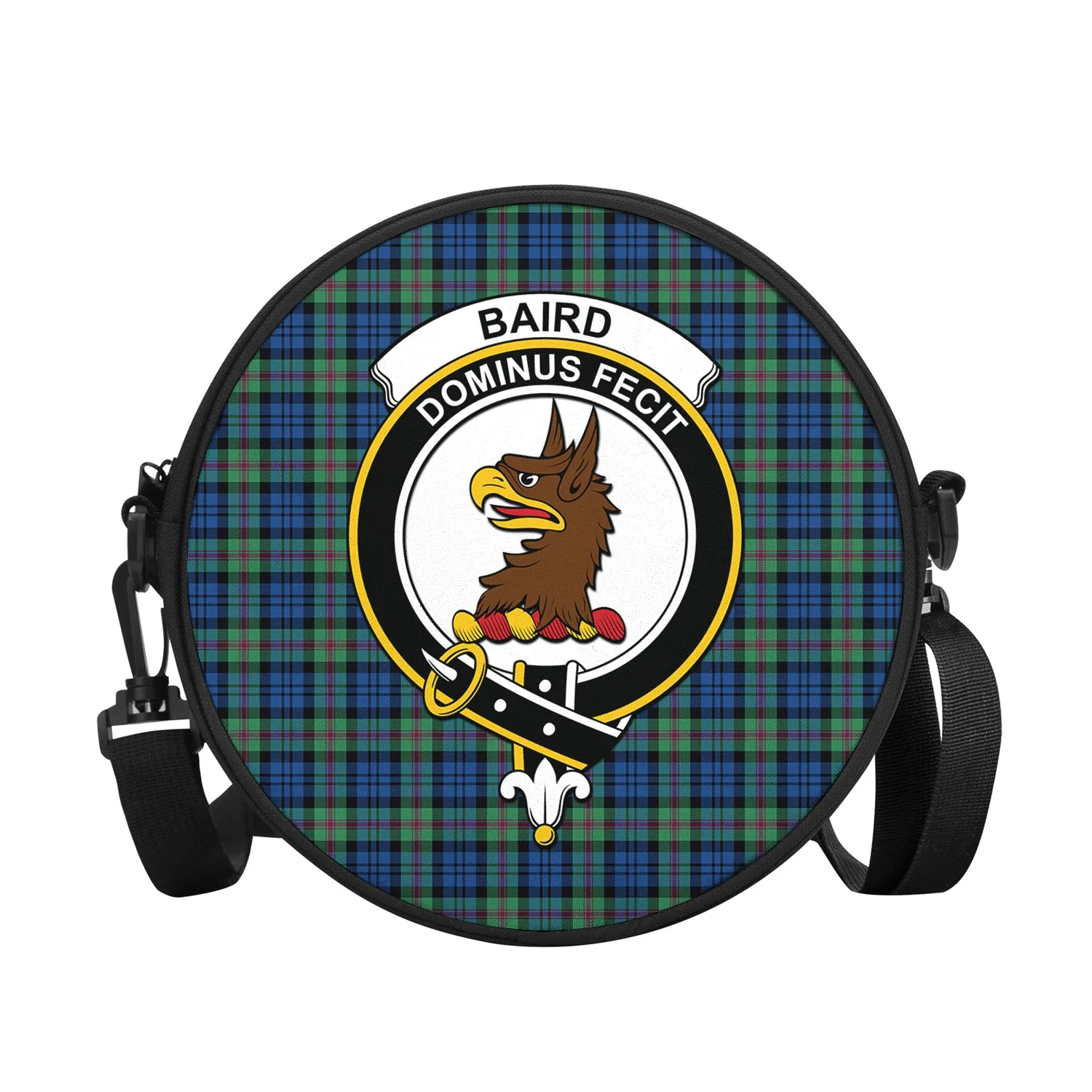 Baird Ancient Tartan Round Satchel Bags with Family Crest