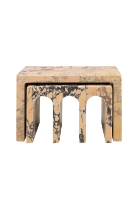 Beige Marble Nesting Coffee Table (2) | Versmissen Segovia