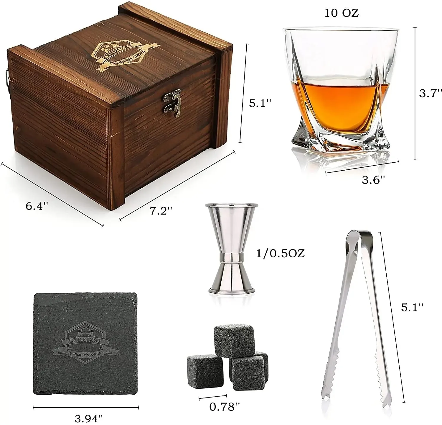 Best Seller Granite Cubes and Stones Whiskey Gift Set for Men