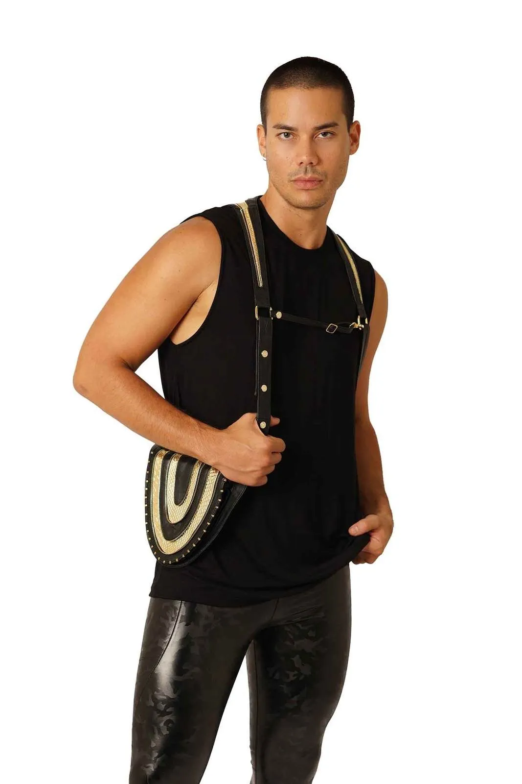 Black and Gold Gilded Shoulder Holster Bags