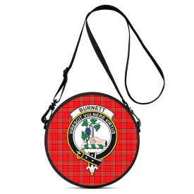 Burnett Modern Tartan Round Satchel Bags with Family Crest