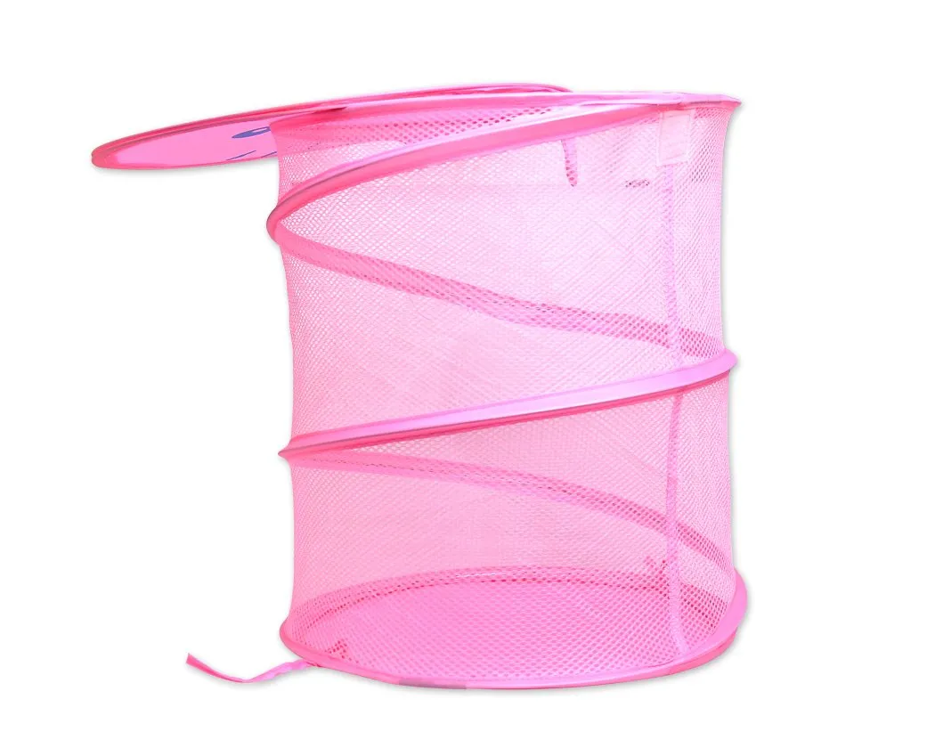 Cartoon Cat Foldable Pop-up Laundry Hamper - Pink