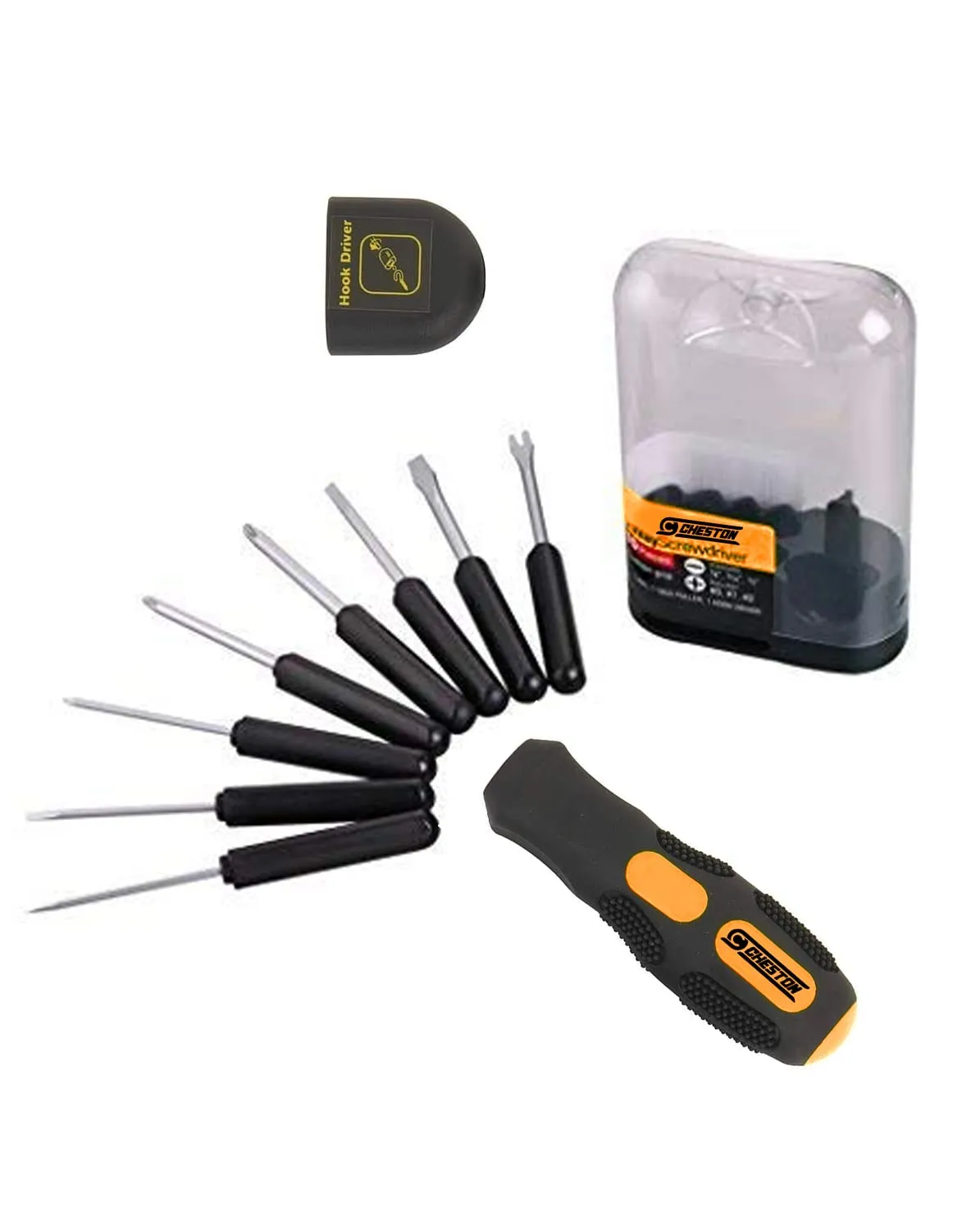 Cheston Screwdriver Set with Interchangeable Barsblades 8pc Screwdriver for home Long Blades Repair Sturdy & Compact Kit for Fixing Electronics, Laptops, Machines PC | Multipurpose Hand Tool Kit