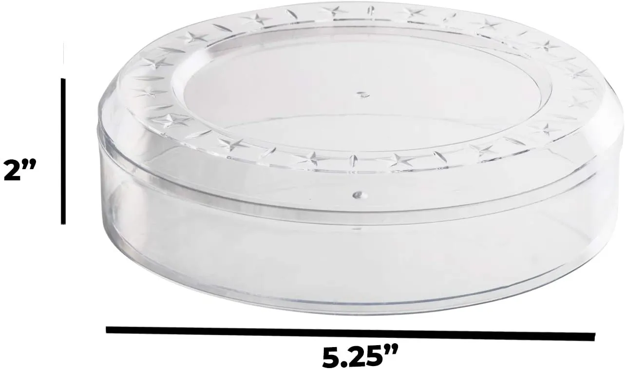 Clear Acrylic Boxes Round 5.25"x2" 12 Pack