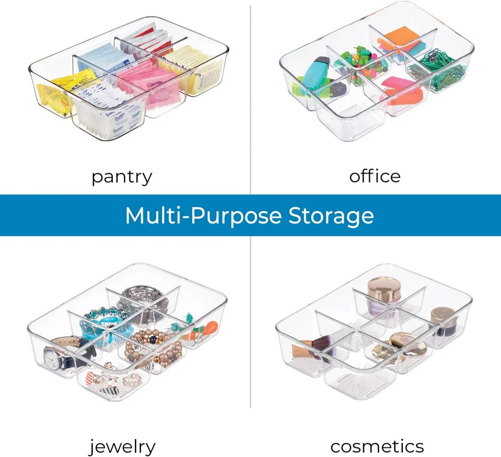 Clear Plastic Six Compartment Organizer