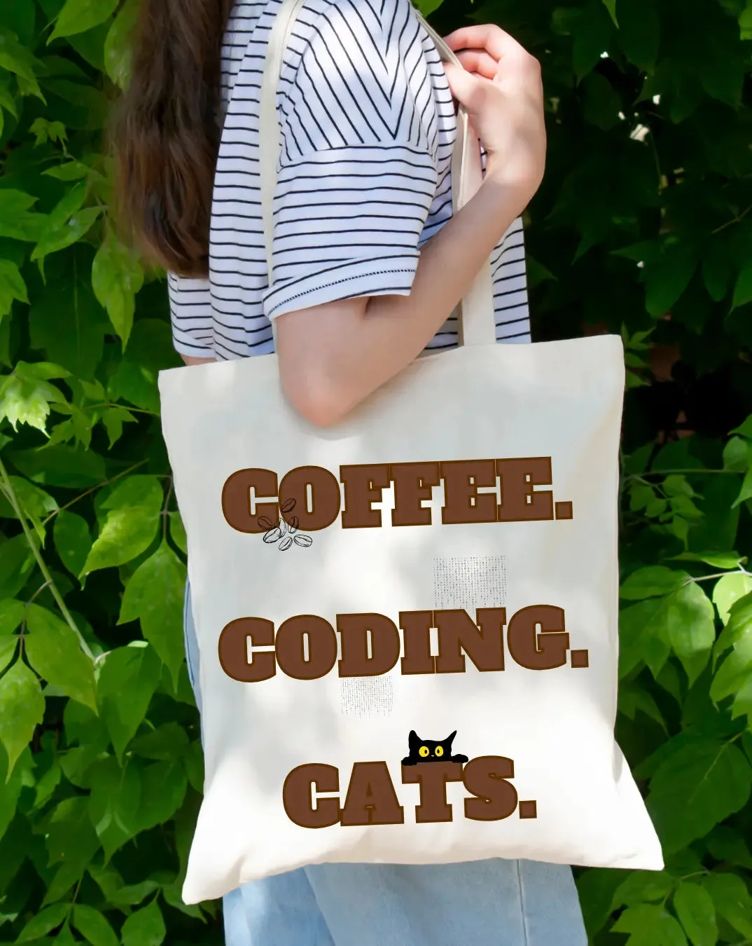 Coding Cats Daily Thaila -  Canvas Reusable Bags