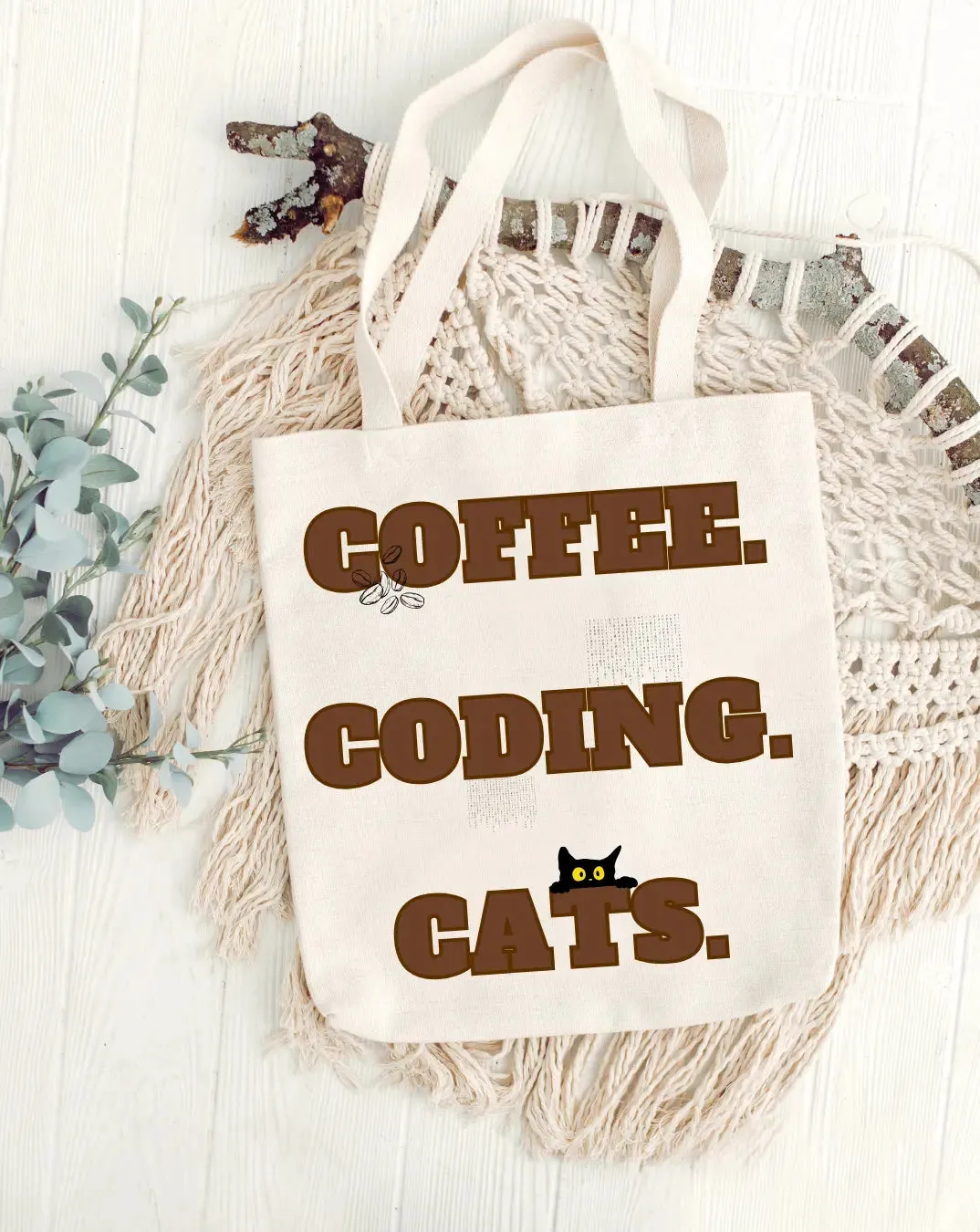 Coding Cats Daily Thaila -  Canvas Reusable Bags