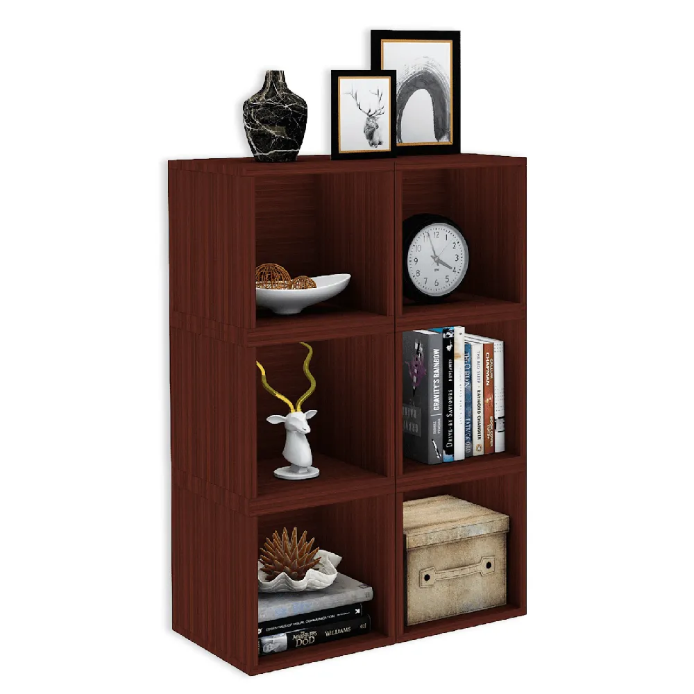 Cubox Storage Bookcases, 30 x 30 cm, Mahogany (Set of 6)