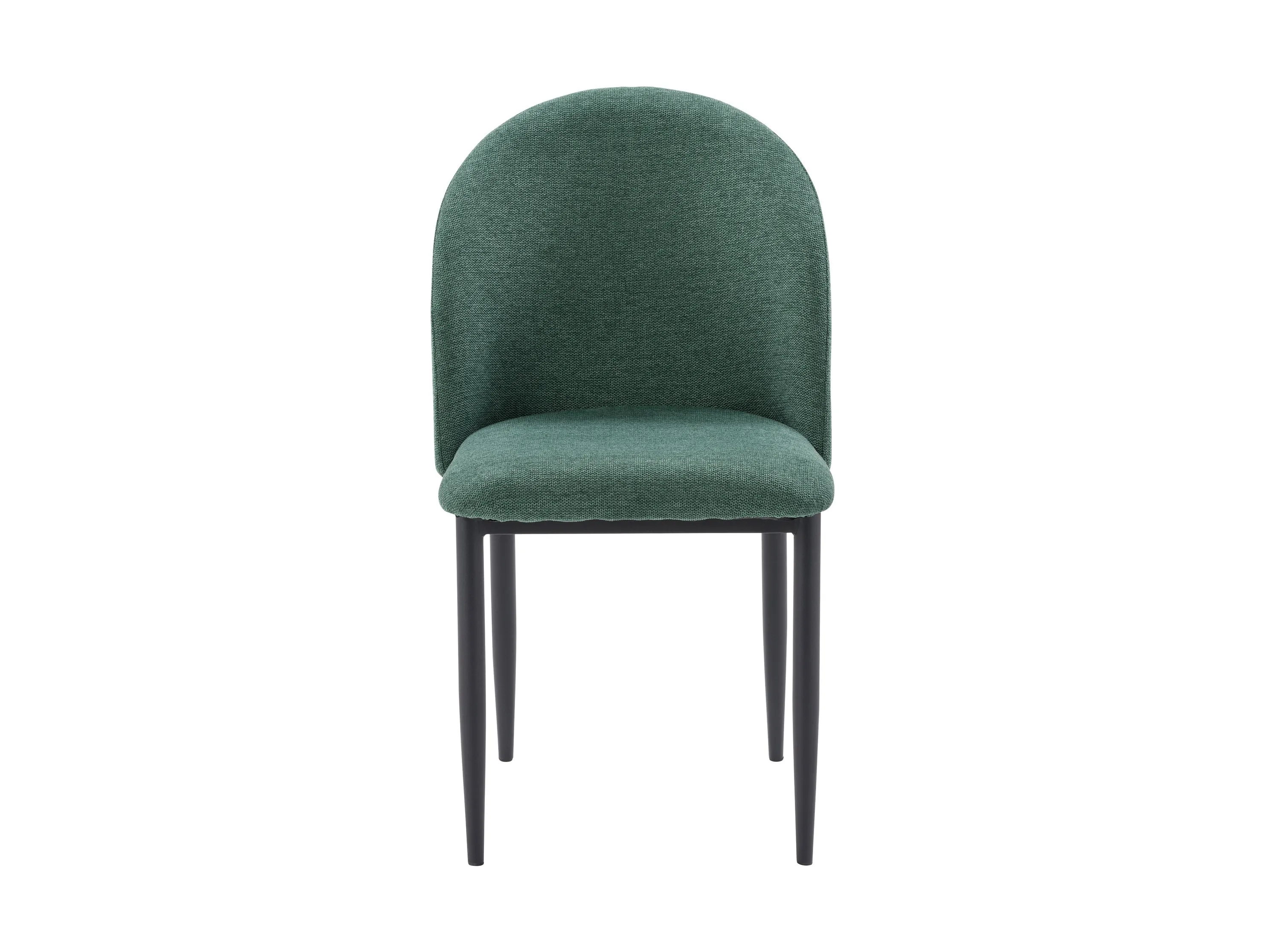 Dark Green Curved Dining Chairs, Set of 2