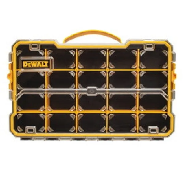 DeWALT DWST14830 Pro Organizer, 17-5/8 in L, 11 in W, 2-7/8 in H, 20-Compartment, Polycarbonate, Black/Yellow