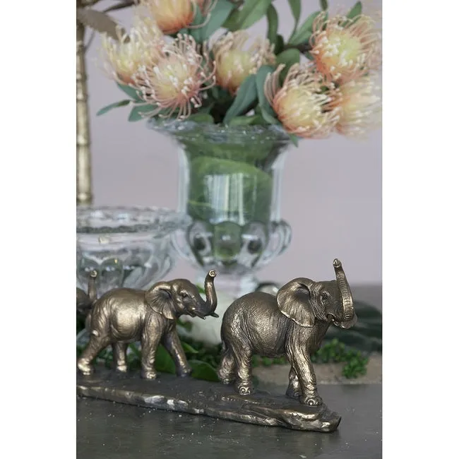 Elephant Family of 3 Statue