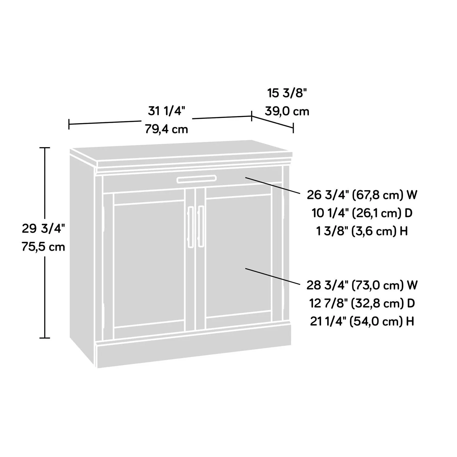 Elvas Office Credenza - Prime Oak