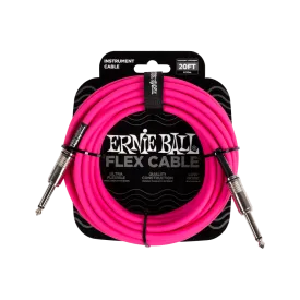 Ernie Ball Flex Instrument Cable Straight/Straight 20ft - Pink