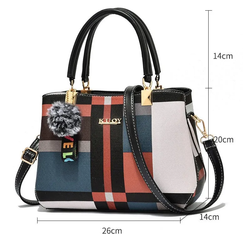 Fashionable contrasting cross-body bags shopping and commuting women's bags