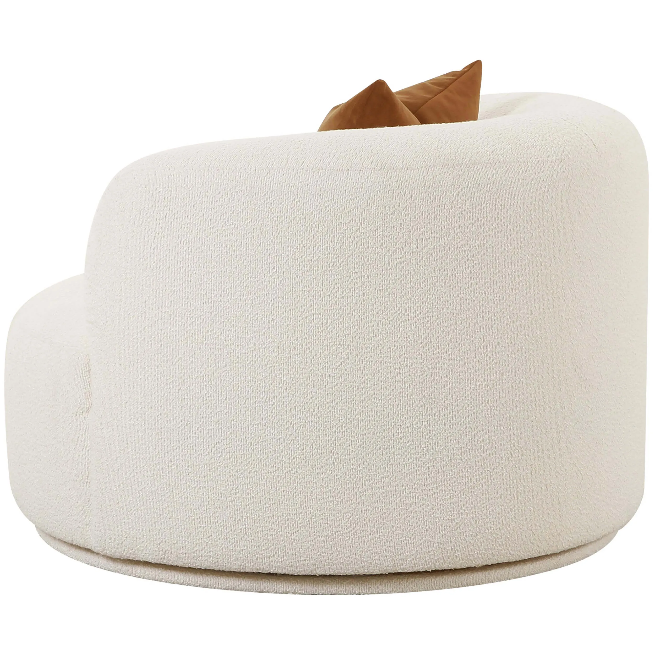 Fickle Boucle Swivel Chair, Cream