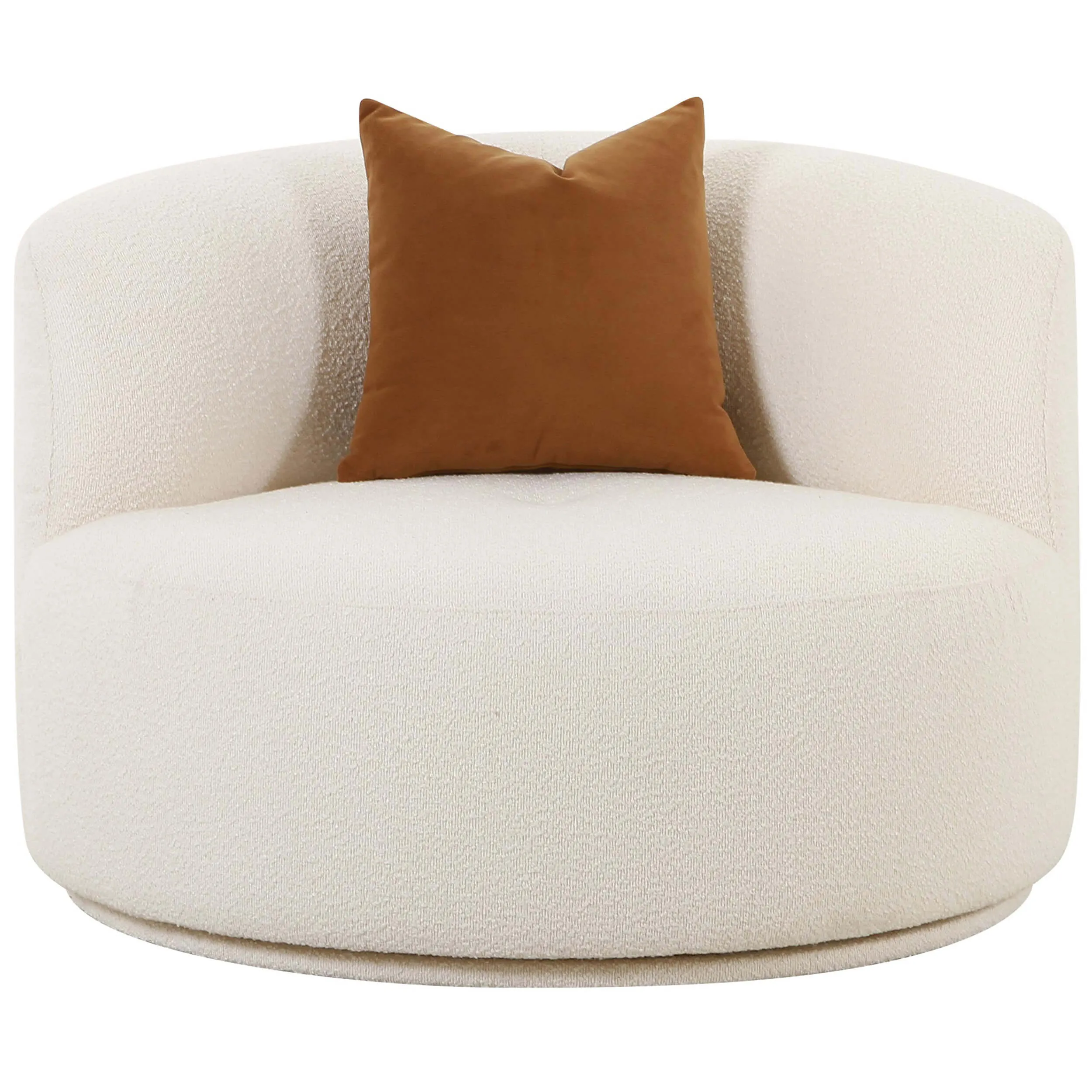 Fickle Boucle Swivel Chair, Cream