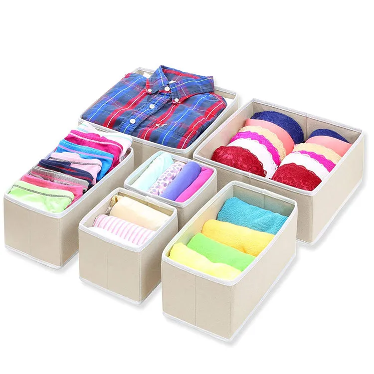 Foldable Cloth Storage Box Divider for Underwear (Set of 6)