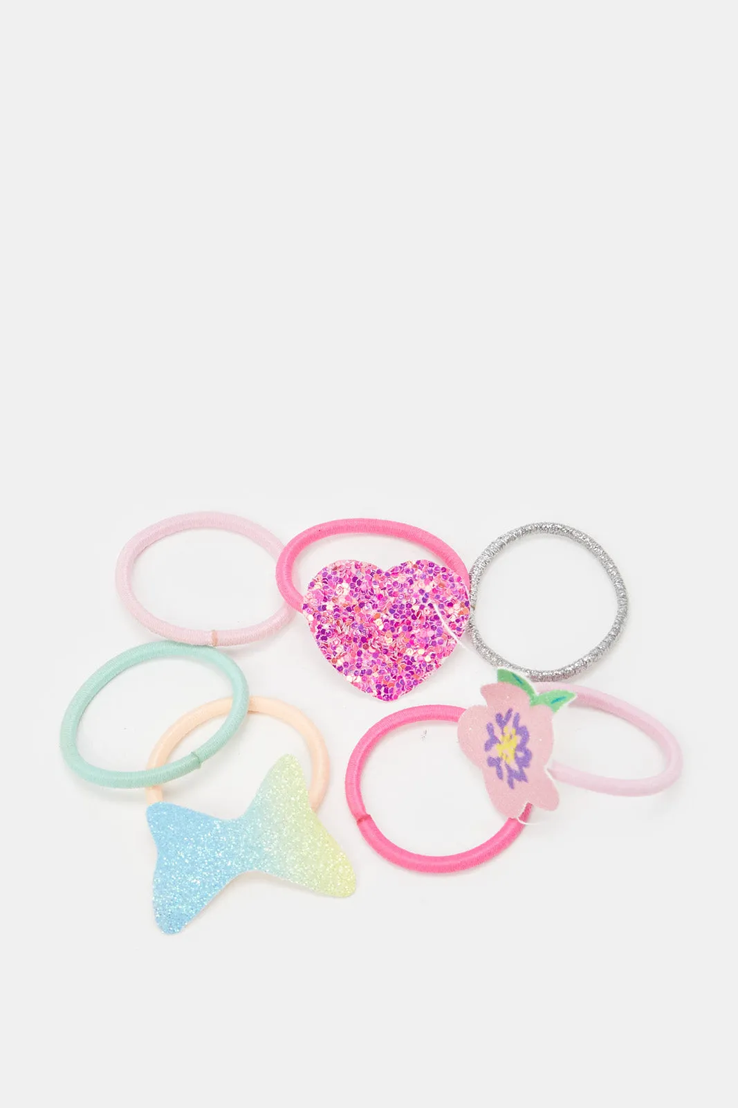 Girls Assorted Embellished Hair Tie Set (Pack of 30)