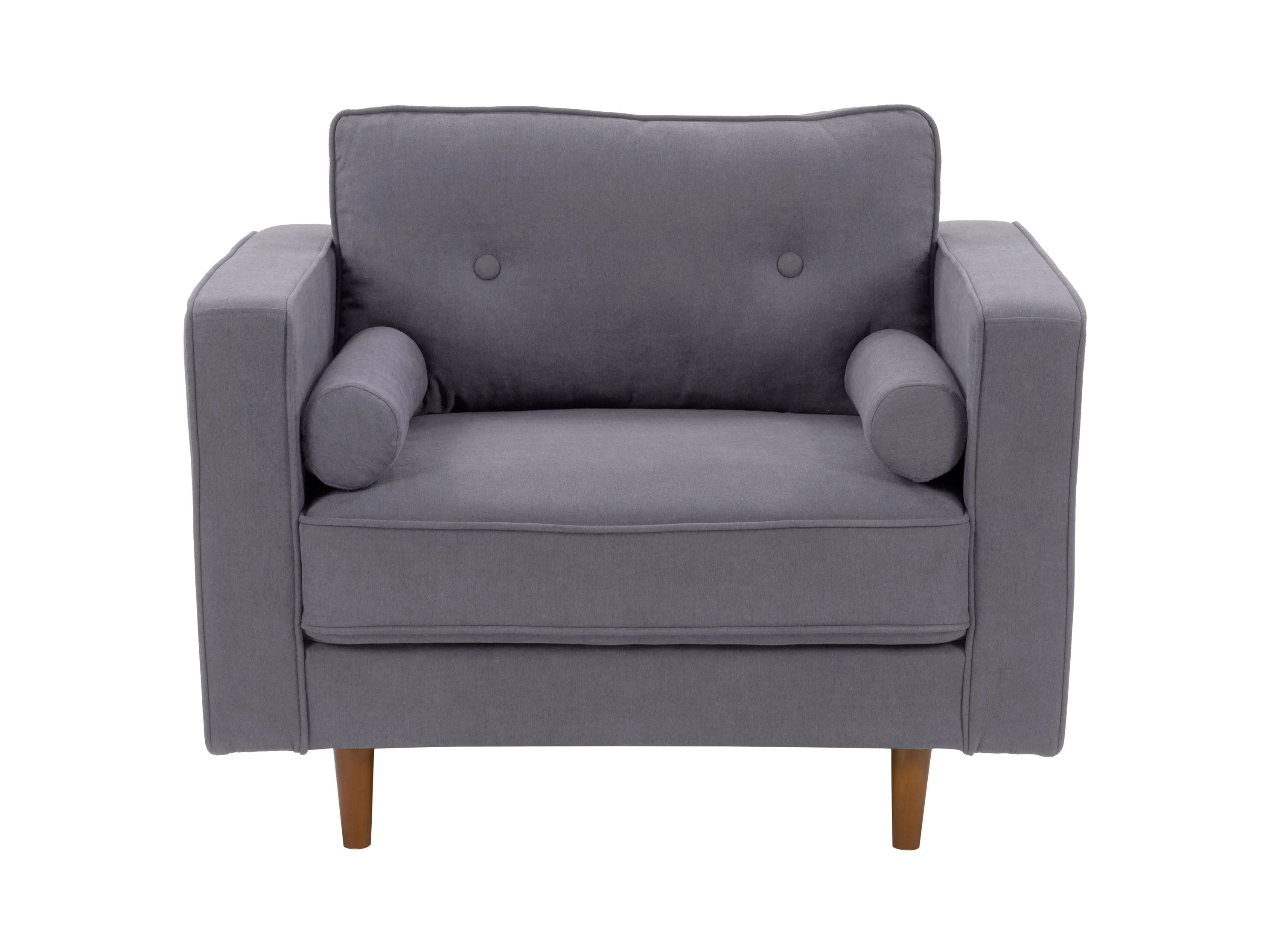 Grey Accent Chair with Ottoman