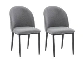 Grey Curved Dining Chairs, Set of 2