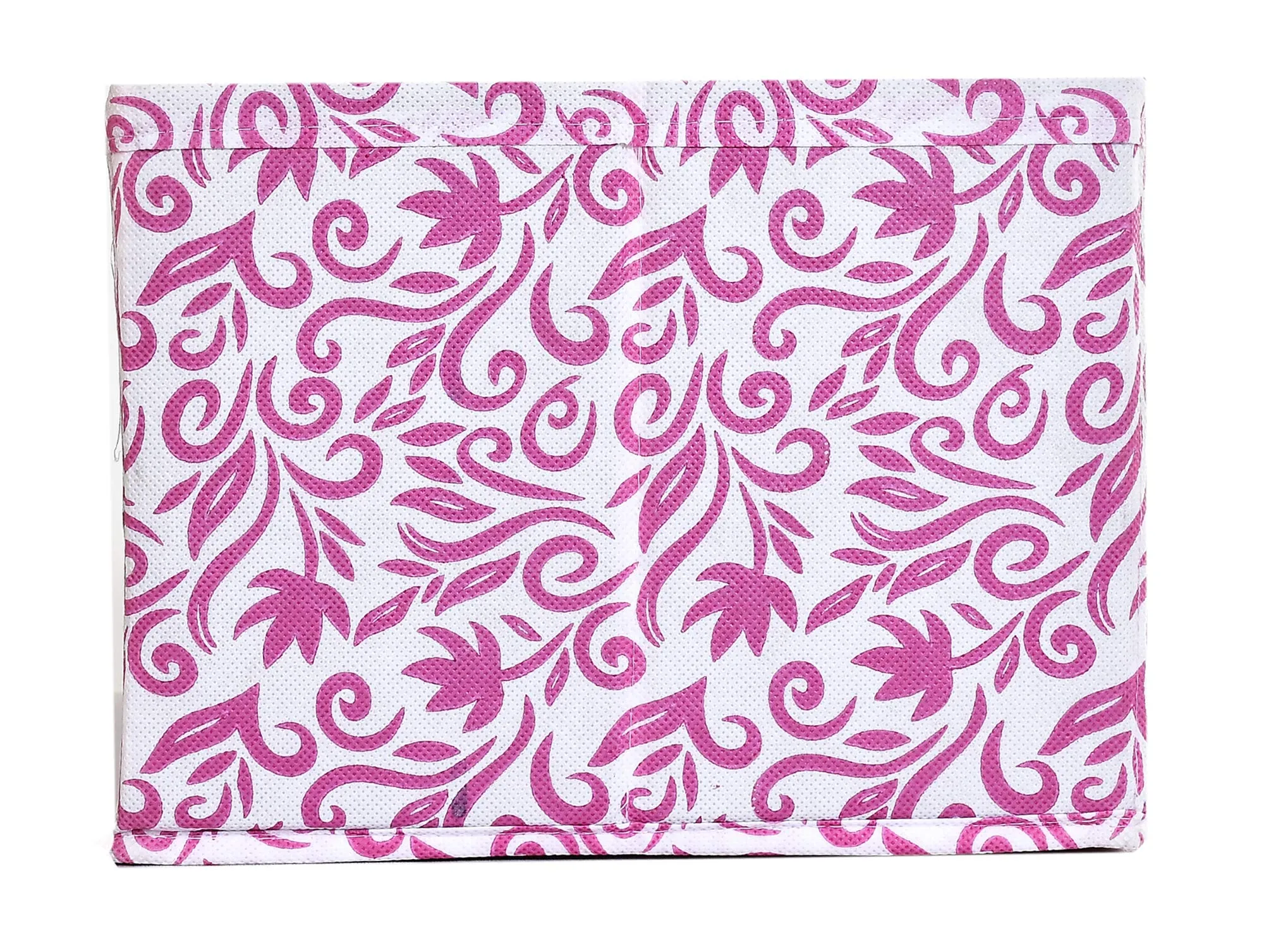 Heart Home Leaf Print Non Woven Fabric 2-Replacement Drawer Storage And Cloth Organizer Unit for Closet (Pink)-HHEART16006