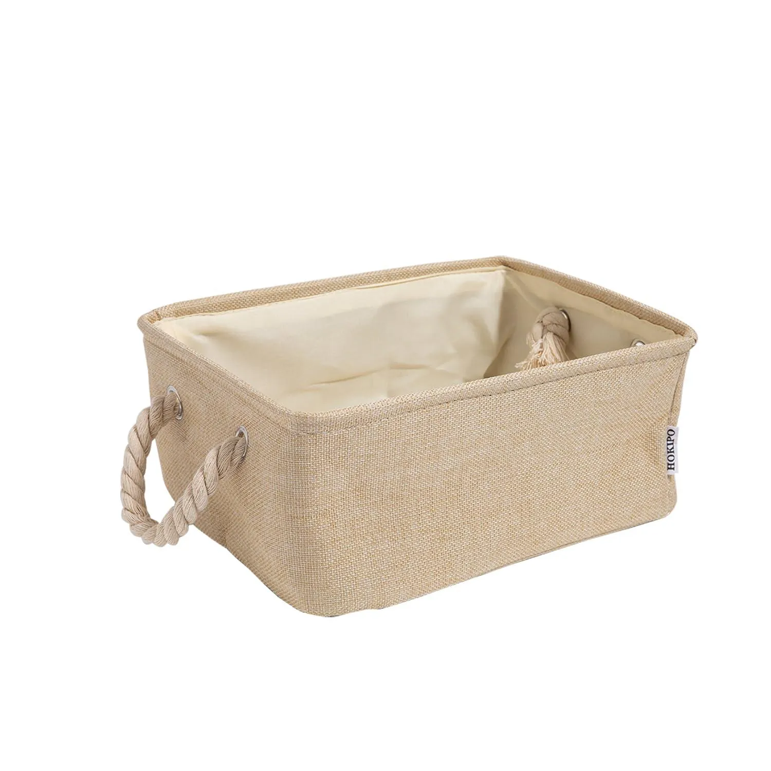 HOKIPO Eco-Friendly Foldable Baskets for Storager, Beige