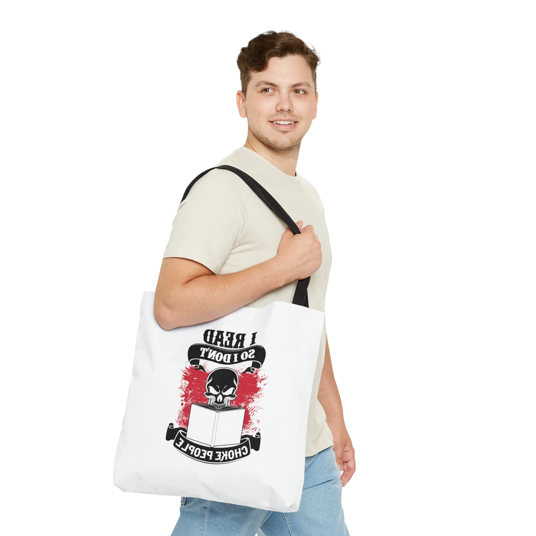 I Read So I Don't Choke People Canvas Tote Bag