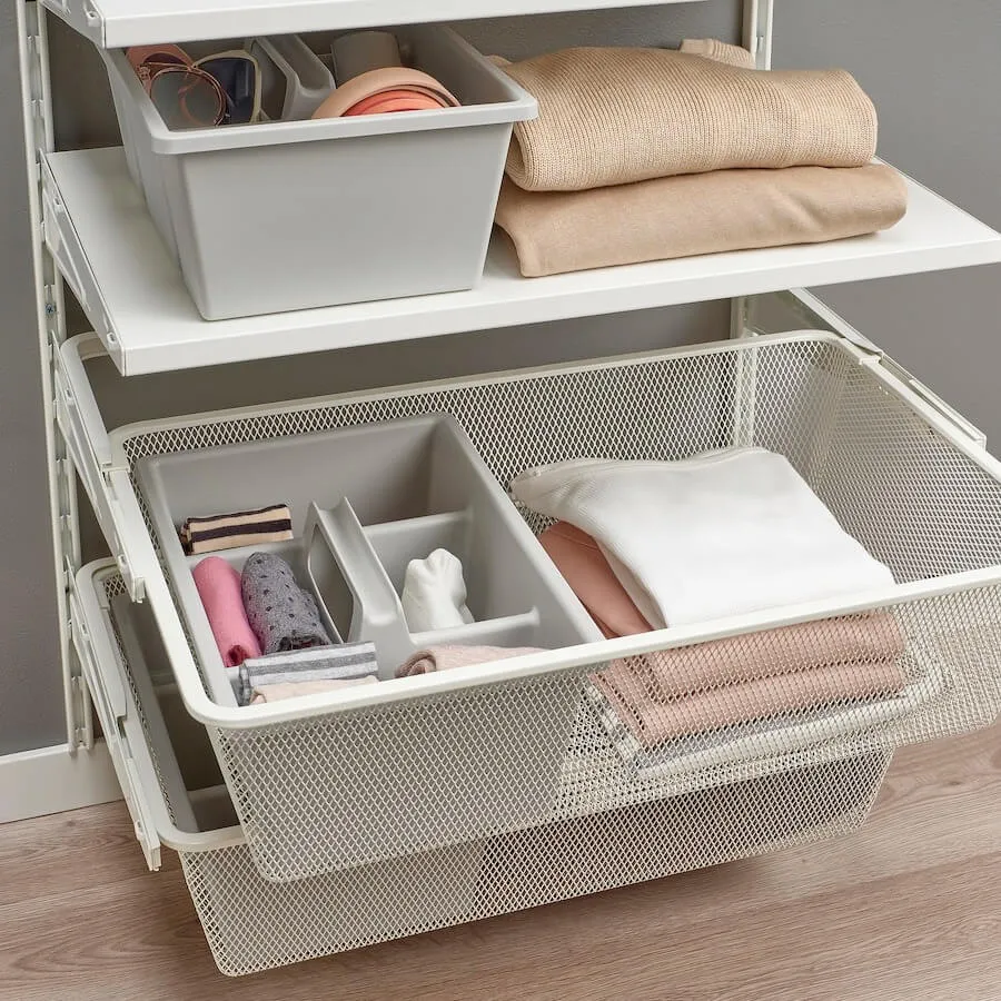 Insert with compartments Ikea Fanggroda 35x24x14 cm, light gray