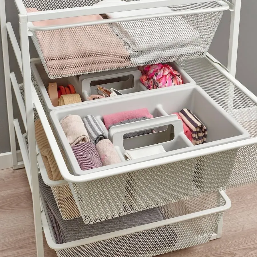 Insert with compartments Ikea Fanggroda 35x24x14 cm, light gray