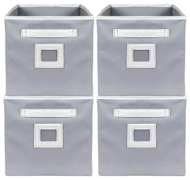 Kuber Industries Non Woven 4 Pieces Large Foldable Storage Organiser Cubes/Boxes (Grey) - CTKTC35811