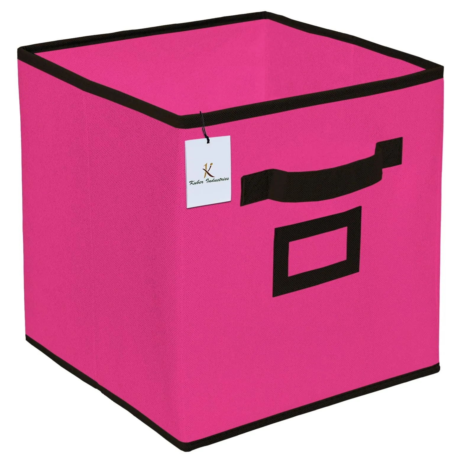 Kuber Industries Non Woven 4 Pieces Small Foldable Storage Organiser Cubes/Boxes (Pink) - CTKTC35150