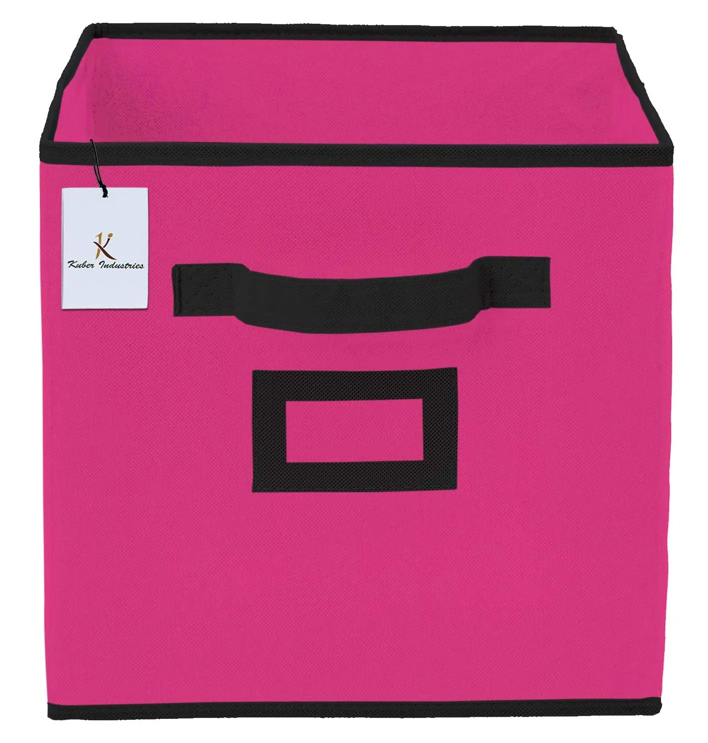 Kuber Industries Non Woven 4 Pieces Small Foldable Storage Organiser Cubes/Boxes (Pink) - CTKTC35150