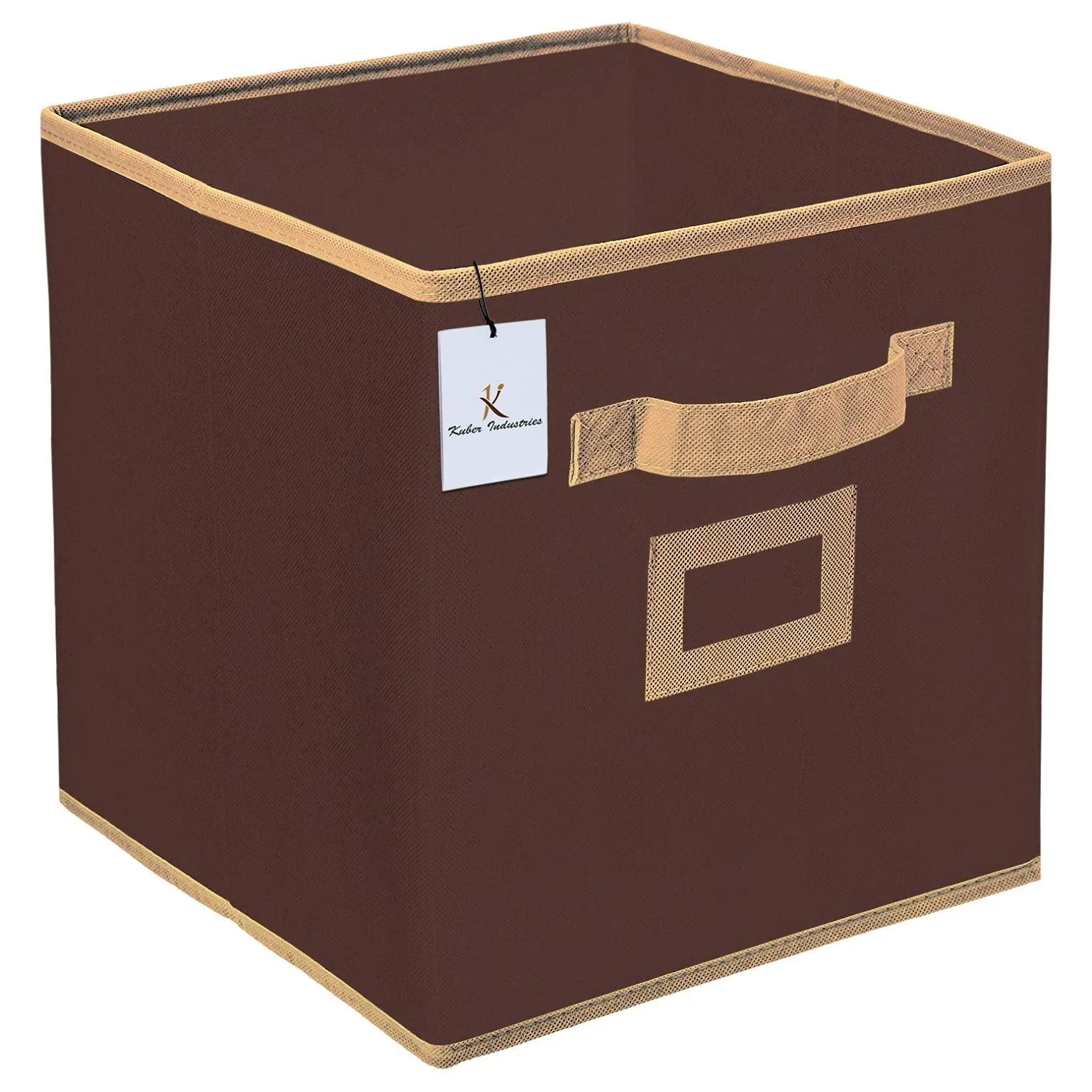 Kuber Industries Non Woven Small Foldable Storage Organiser Cubes/Boxes (Coffee) - CTKTC035134