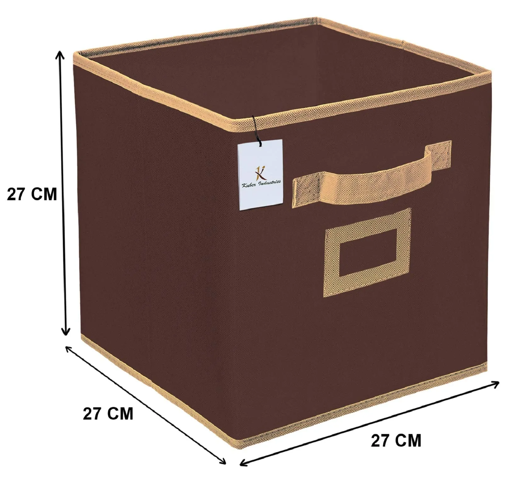 Kuber Industries Non Woven Small Foldable Storage Organiser Cubes/Boxes (Coffee) - CTKTC035134