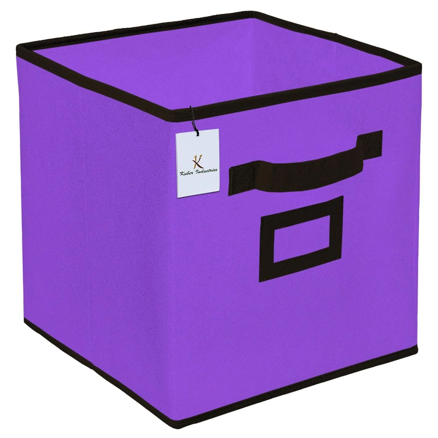 Kuber Industries Non Woven Small Foldable Storage Organiser Cubes/Boxes (Purple)