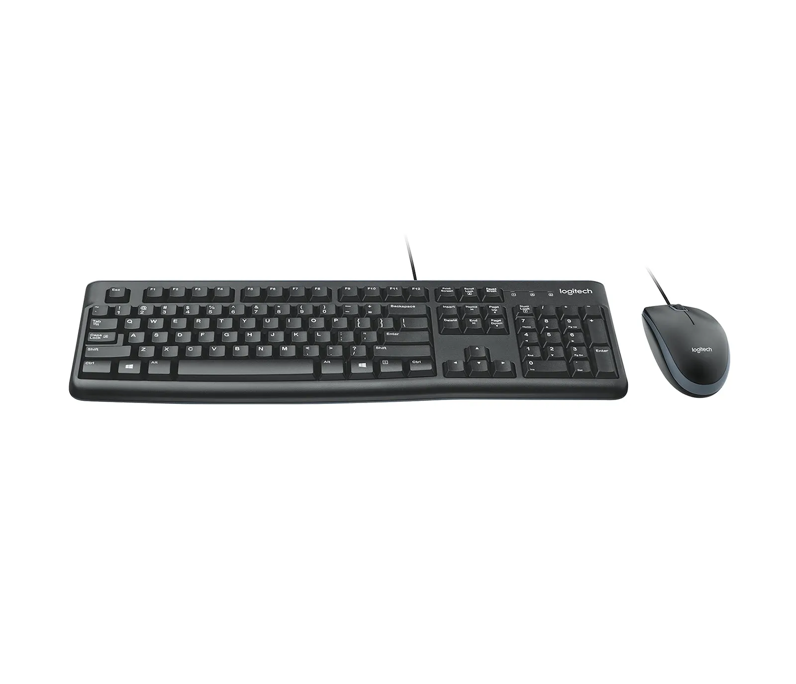 Logitech Desktop Mk120/Corded Thin Profile Keyboard And 1000Dpi Optical Mouse Black Usb 2.0 Connection