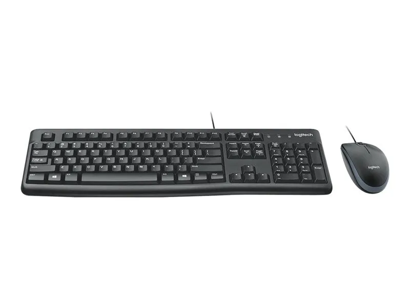 Logitech Desktop Mk120/Corded Thin Profile Keyboard And 1000Dpi Optical Mouse Black Usb 2.0 Connection