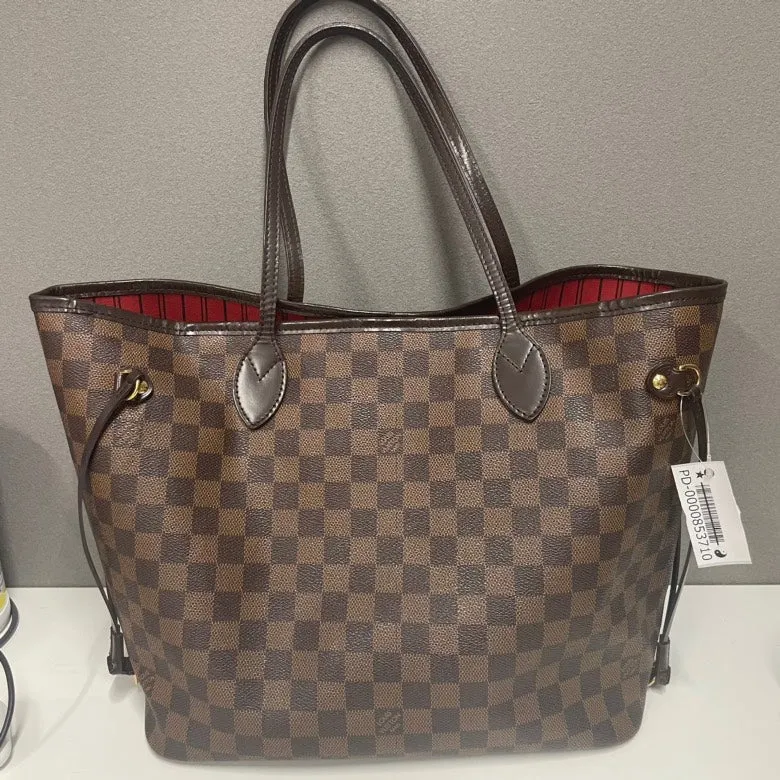 Louis Vuitton Damier Ebene Neverfull MM Tote Bag, Brown