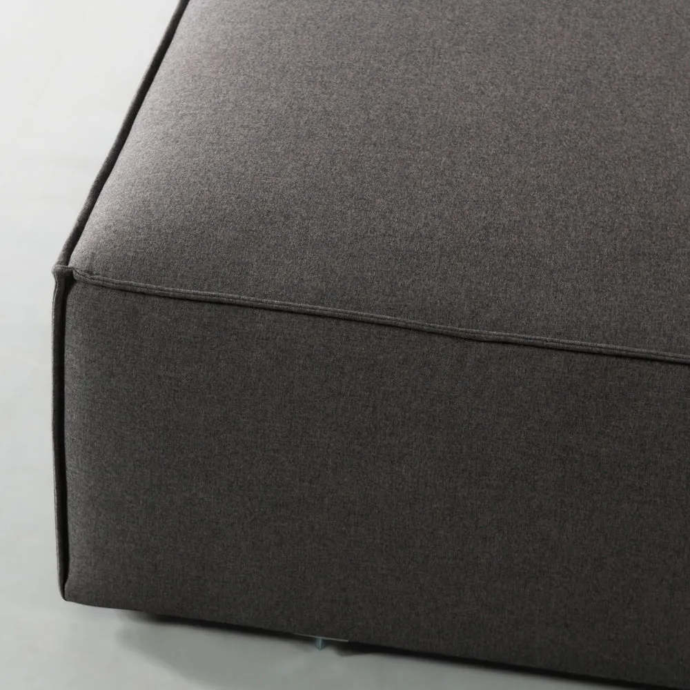 MASON - Dark Grey Fabric Ottoman